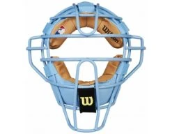 Wilson Umpire Gear Wilson MLB Sky Blue Dyna-Lite Steel Umpire Mask With Sky Blue And Tan