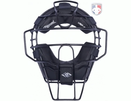 Diamond Umpire Gear Diamond Matte Black Big League Aluminum Umpire Mask With Leather
