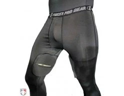 Force3 Umpire Gear Force3 Black Compression Umpire Tights With Dupont Kevlar Thigh Protection