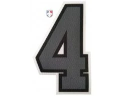 4" Grey On Black On White Precision-Cut Number