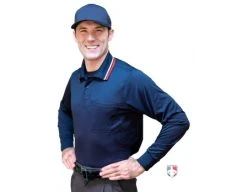 Smitty Umpire Smitty Long Sleeve Body Flex Umpire Shirt - Navy