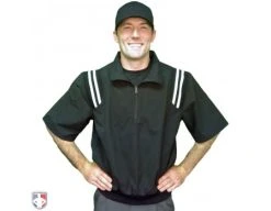 Smitty Umpire Smitty Traditional Half-Zip Short Sleeve Umpire Jacket - Black And White