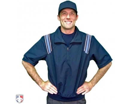 Smitty Umpire Smitty Traditional Half-Zip Short Sleeve Umpire Jacket - Navy And Powder Blue