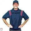 Smitty Umpire Smitty Traditional Half-Zip Short Sleeve Umpire Jacket - Navy And Red