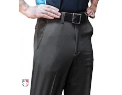 Smitty Umpire Smitty Performance Poly Spandex Charcoal Grey Flat Front Umpire Combo Pants With Expander Waistband