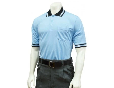 Smitty Umpire Smitty Pro Knit Umpire Shirt - Powder Blue With Black Collar