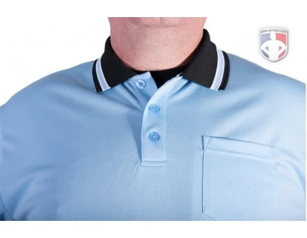 Smitty Umpire Smitty Pro Knit Umpire Shirt - Powder Blue With Black Collar - Image 2