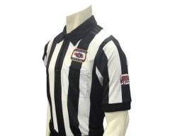 Nebraska (NSAA) 2 1/4" Stripe Short Sleeve Football Referee Shirt With NHSOA Logo