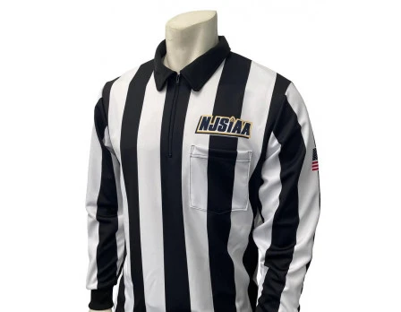 New Jersey (NJSIAA) 2 1/4" Stripe Long Sleeve Football And Lacrosse Referee Shirt