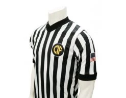 California (CIF) 1" Stripe Body Flex Men's V-Neck Referee Shirt