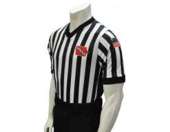 Iowa (IHSAA) 1" Stripe V-Neck Men's Referee Shirt With Side Panels