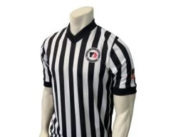 Iowa Girls (IGHSAU) 1" Stripe V-Neck Men's Referee Shirt With Side Panels