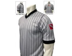 Iowa (IHSAA) And Iowa Girls (IGHSAU) Dual Logo Grey V-Neck Short Sleeve Referee Shirt