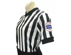 Kansas (KSHSAA) 1" Stripe Body Flex Women's V-Neck Basketball Referee Shirt
