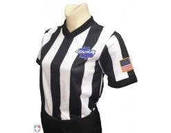 Georgia (GHSA) 2" Stripe Women's V-Neck Basketball Referee Shirt