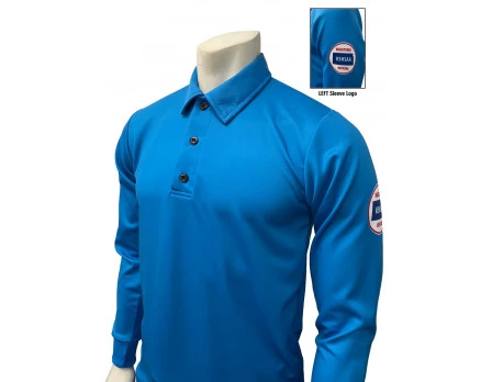 Kansas (KSHSAA) Men's Long Sleeve Volleyball Referee Shirt - Bright Blue