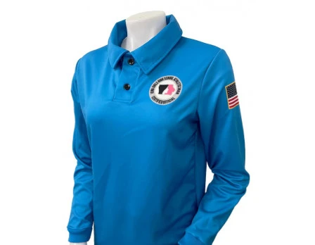Iowa Girls (IGHSAU) Women's Long Sleeve Volleyball / Swimming Referee Shirt - Bright Blue